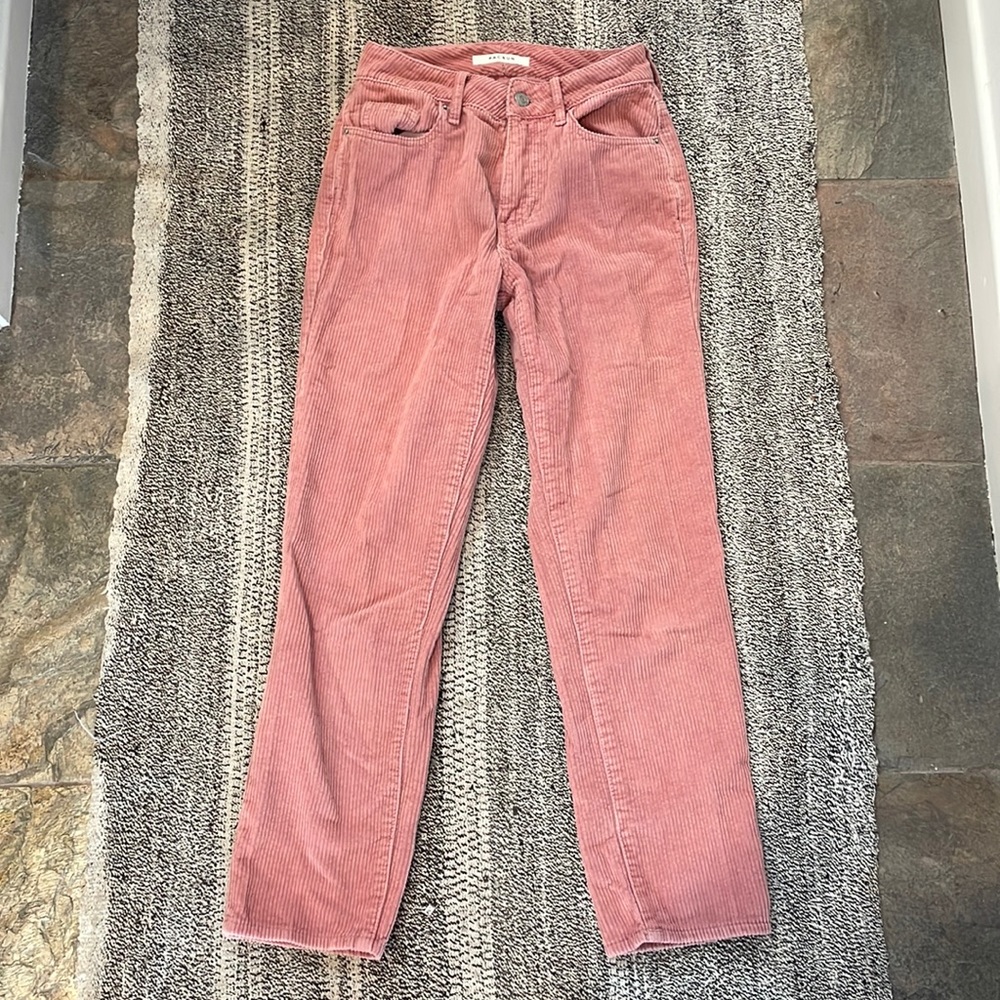 Pink corduroy mom pants/ rose color